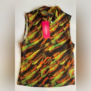 Shein Mesh Printed Top